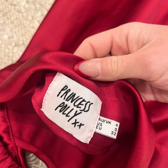 Princess Polly strapless silk red dress size 0 - Picture 3 of 3